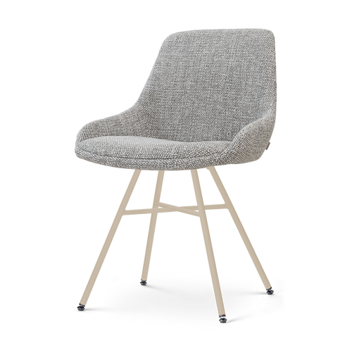 Nolon Noa-Isa eetkamerstoel grijs blend - beige onderstel