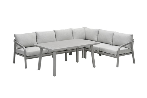 Monti lounge-diningset - 5-dlg. - taupe - rope grey sand - valley sand