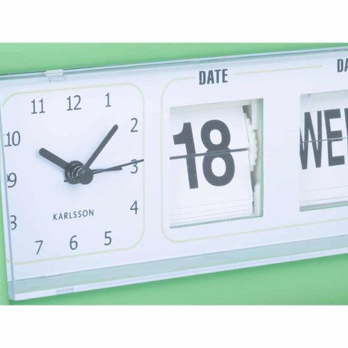 Karlsson wekker Data Flip - groen - 19x6.4x11.5cm - vtwonen shop