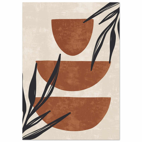 Artfulprints Poster Boho – Stacked serenity   - A4 21x29.7 cm - Bruin