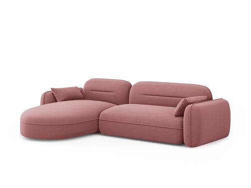 Cosmopolitan Design Modulaire hoekbank links Sydney 4-zits, flueel, zalm - 165x275x70cm
