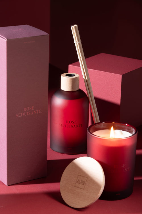 J-Line geurstokjes Accords Essentiels - Rose Séduisante - rood - 250 ml