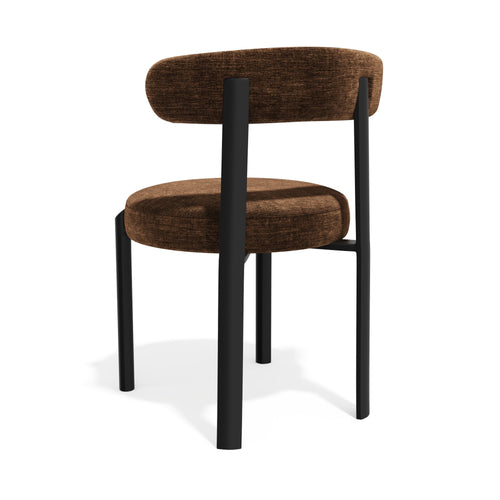 Premium Interiors - Set van 2 stoelen NOMA - zacht aanvoelende geweven stof bruin 56cm