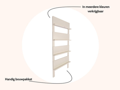 MaximaVida wandrek Jamie ivoor boekenrek - tijdschriftenrek - 180 x 80 cm - vtwonen shop