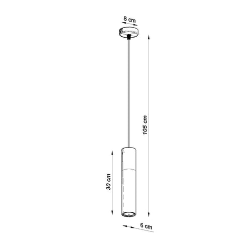 Sollux Lighting Hanglamp PABLO zwart - 8x8x105cm