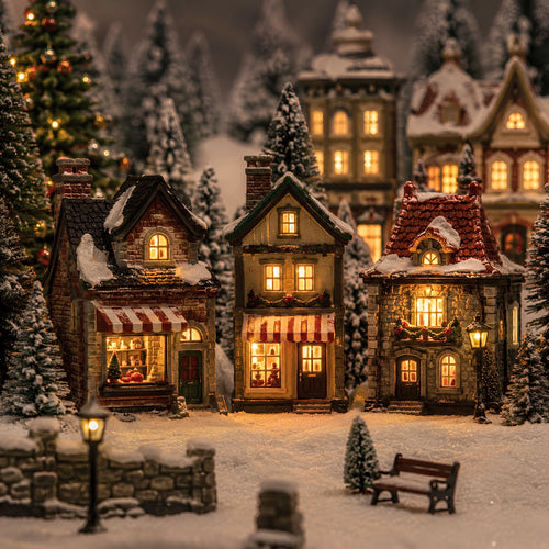 Luville Kerstdorp Miniatuur Gloeilampenketting - Kerstversiering voor Sfeervolle Verlichting - Kerstslingers voor Kerstdorp - Kerstguirlande met 3