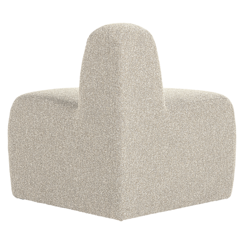 WOOOD eetbank hoek rond rugleuning Mojo - Bouclé - Beige Melange - 83x100x74