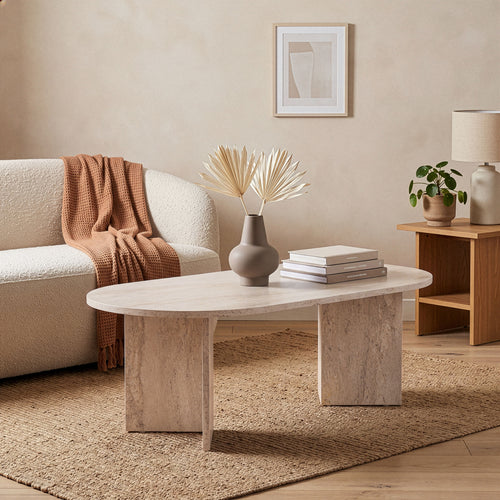 Calicosy - IRIS Ovale salontafel L119 cm - Kasjmier - 60x119x39,8 cm