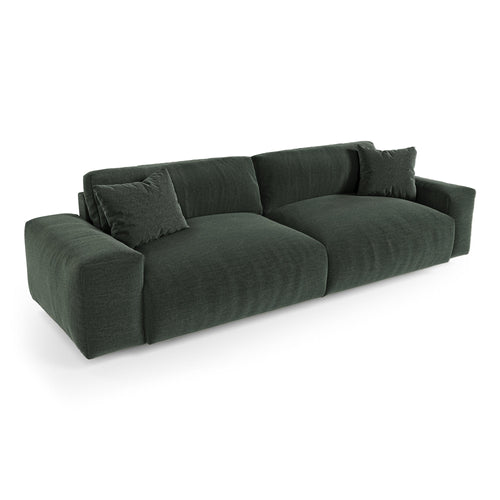 Premium Interiors - Bank CHEER - zacht aanvoelende geweven stof  kaki-groen 240cm