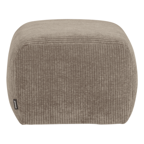 WOOOD poef Mojo Base - Ribstof - Donkerzand - 45x84x64