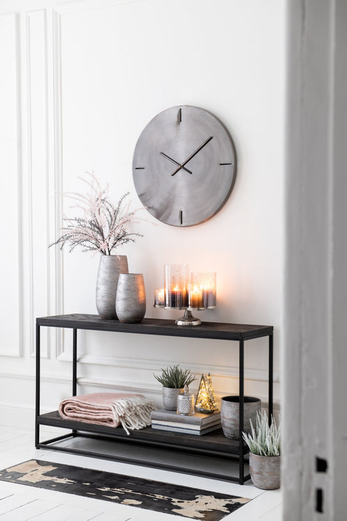 J-Line vaas Oneffen Ruw - keramiek - zilver - large - 41 cm hoog