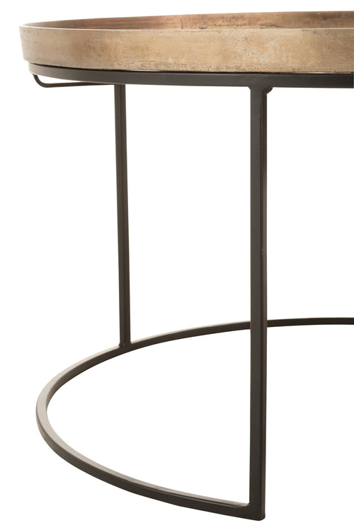 J-Line bijzettafel Rond - aluminium - roest - set van 3