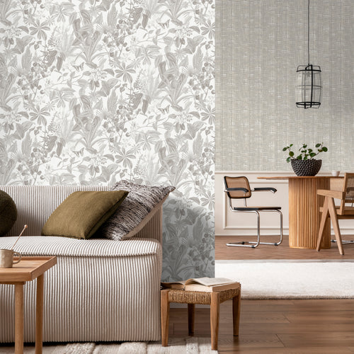Sanders & Sanders behang tropische bladeren en bloemen grijs - 53 cm x 10 m - 640241 - vtwonen shop