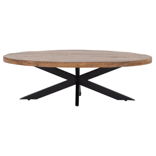 Giga Meubel Salontafel Mansour - Ovaal Bruin Hout - 130x70x40cm