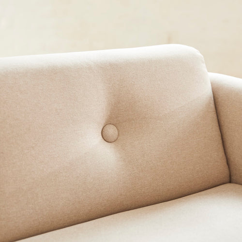 Tikamoon 2-zitsbank van massief eiken en ecru stof - Beige