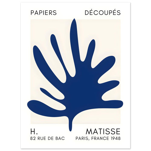 Artfulprints  Matisse – Coral drift navy blue II   poster 30x40 cm - vtwonen shop