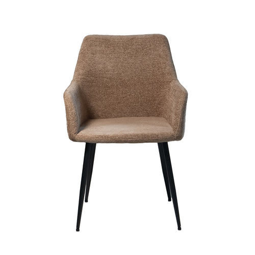 Giga Meubel Eetkamerstoel Annabel - Stof/Metaal - Taupe - Set van 2 - vtwonen shop