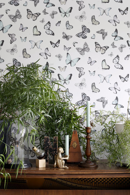 ESTAhome behang vlinders mintgroen en pastel paars - 53 cm x 10.05 m - 138875