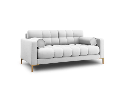 Cosmopolitan Design Bank Bali 2-zits, structurele stof, lichtgrijs - 96x152x75cm