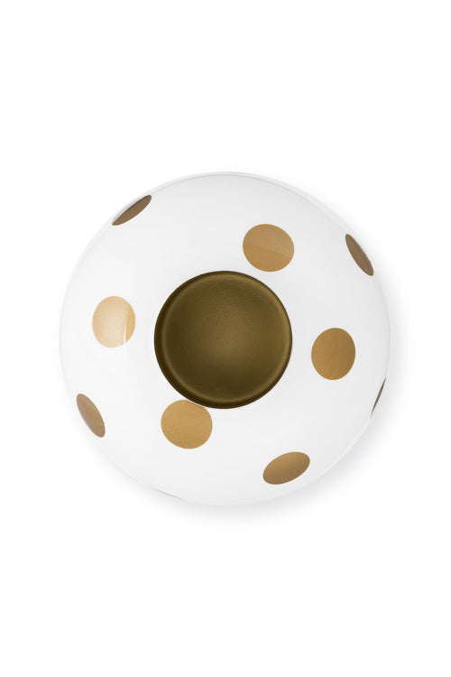 Pip Studio Vaas Dots - Metaal - Wit/ Goud - 23cm - vtwonen shop