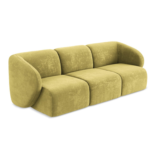 LaMiaSofa 3-zits bank Cervo - chenille stof - limoengroen - 244x94x75