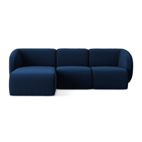 LaMiaSofa hoekbank links Cervo - velours - koningsblauw - 248x166x83