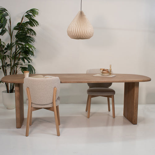 Giga Meubel Eettafel Gin Deens Ovaal - Mangohout - Naturel - 200x100x77cm - vtwonen shop