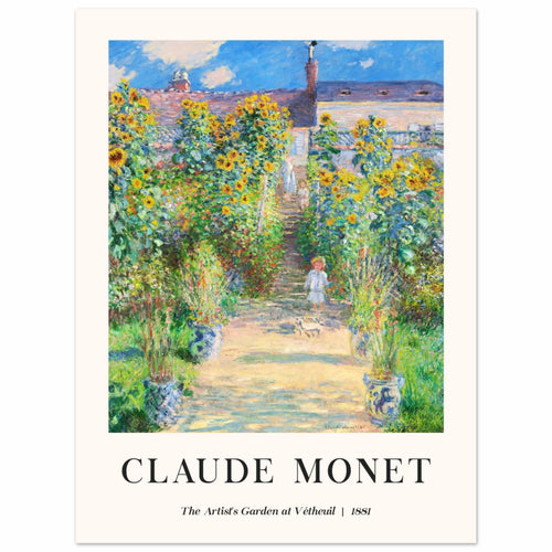 Artfulprints  Claude Monet - The artist's garden at Vétheuil   poster 30x40 cm - vtwonen shop