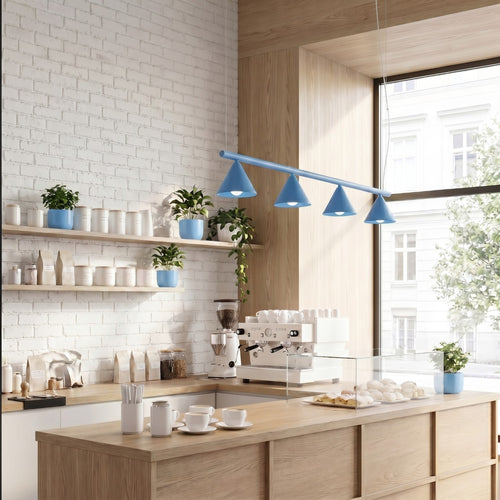 Sollux Lighting Kroonluchter NOX 4L lichtblauw - 122x14x215cm