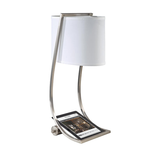 Elstead Lex - 1 lichte tafellamp geborsteld staal, E27