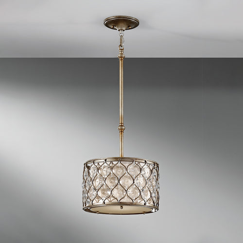 Elstead Lucia - 1-lichts plafondlamp cilindrisch gepolijst zilver, E27