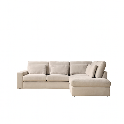 MySofa Hoekbank Jesse - Beige Stof Rechts - 271x222x92cm