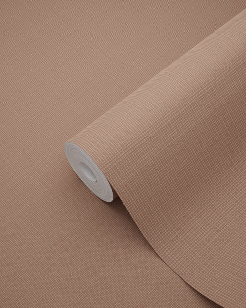 ESTAhome behang linnenstructuur terracotta roze - 53 cm x 10.05 m - 131126 - vtwonen shop