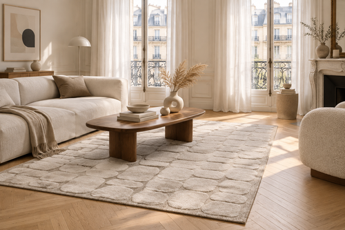 AFK Living vloerkleed Galet - reliëfeffect - beige - 160 x 230 cm
