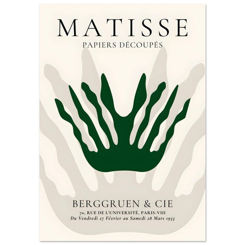 Artfulprints Poster met Lijst Matisse – Sea crown   - 70x100 cm - Grijs