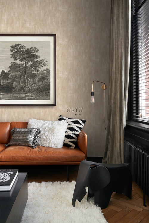 ESTAhome behang betonlook beige - 53 cm x 10.05 m - 148766