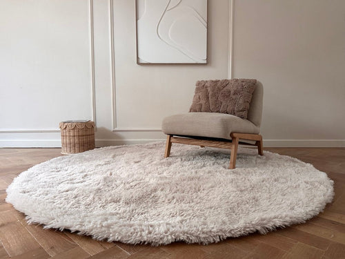 Interieur05 vloerkleed Furr - beige - Ø 120 cm