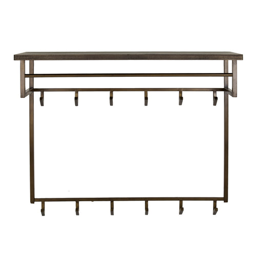 Giga Meubel Kapstok Ferro Hoedenplank - Brons  - 12-Haken - 100x33x80cm