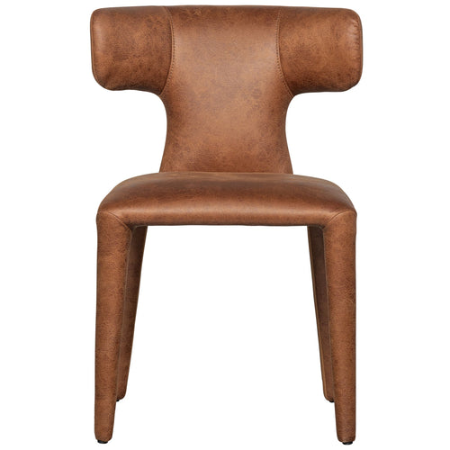 WOOOD eetkamerstoelen Permit - Leerlook - Cognac - Set van 6