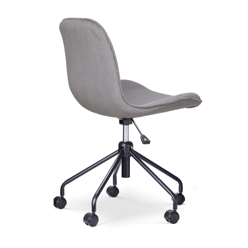 Nolon Nout-Fé Bureaustoelen Set van 2 Rib Warm Grijs - Zwart Onderstel