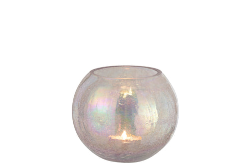 J-Line windlicht Bol Parel Effect - glas - paars - large - vtwonen shop