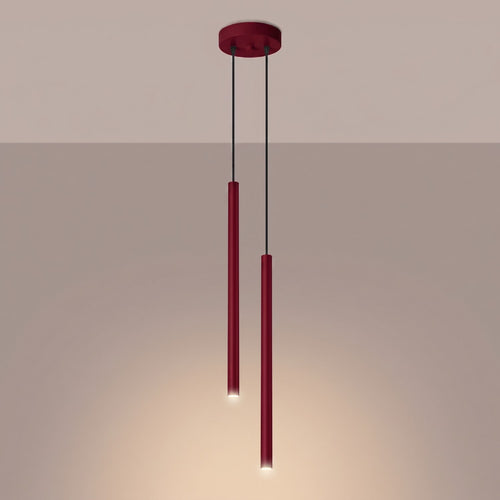 Sollux Lighting Hanglamp PASTELO 2 bordeaux - 15x15x118cm