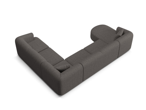 Cosmopolitan Design Modulaire panoramische hoekbank rechts Campi 7-zits, structurele stof grijs - 255x330x70cm