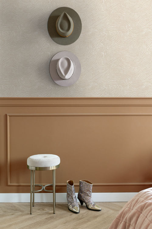 ESTAhome behang 3d golvende lijnen lichtbeige - 53 cm x 10.05 m - 139660