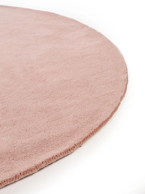 benuta wollen vloerkleed Bent - roze - ø 150 cm