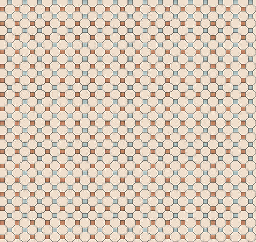 Sanders & Sanders behang ruiten beige, terracotta en blauw - 53 cm x 10 m - 640353 - vtwonen shop