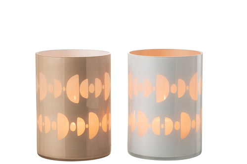 J-Line windlicht Halve Maan - glas - mix - large - 2 stuks - vtwonen shop