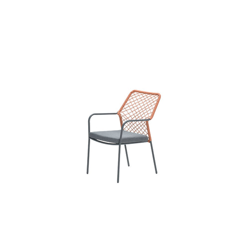 Dido dining fauteuil - carbon black - rope copper - mystic grey