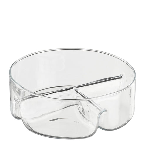 Mica Decorations Linda Snackschaal met Vakjes - H9 x Ø26 cm - Glas - Transparant