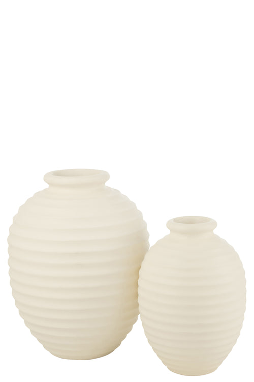 J-Line bloempot Ovaal Terracotta - keramiek - wit - large - 66 cm hoog - vtwonen shop